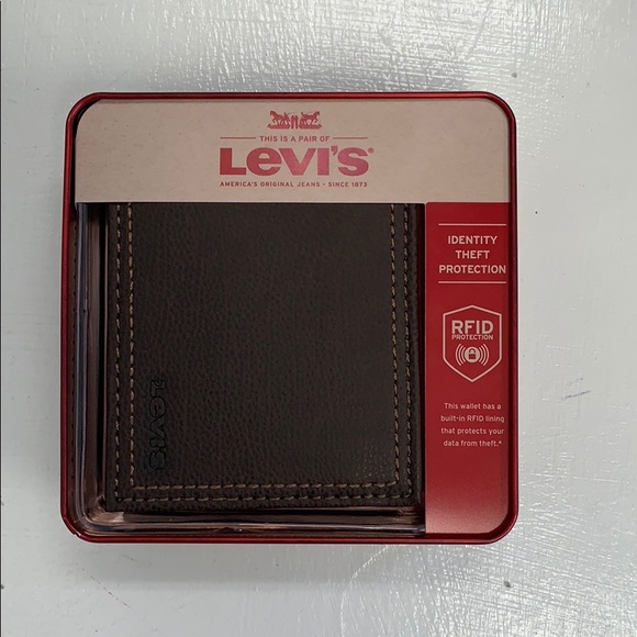 *NEW* Levi’s Mens Slim Fold Wallet - Picture 1 of 6
